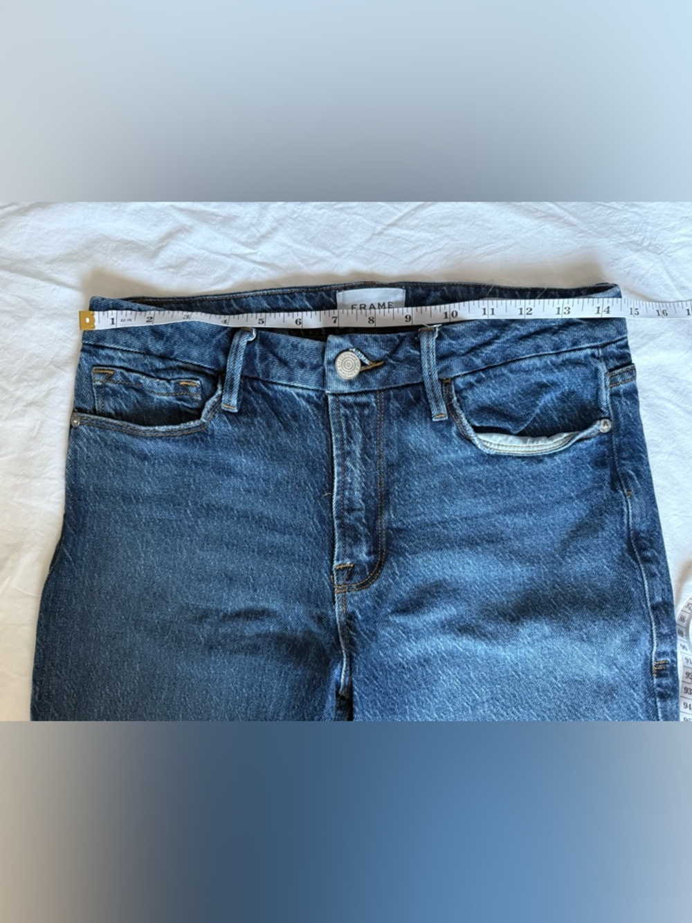 FRAME Le Crop Mini Boot Cut Medium Wash Jeans Size 27 - Picture 10 of 13